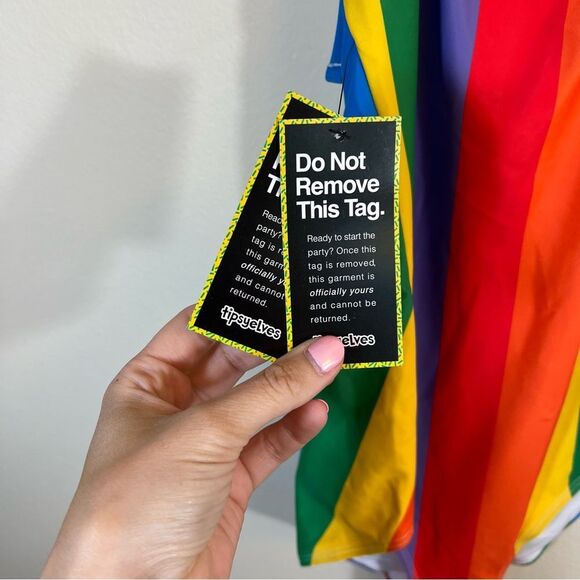 ✨ Tipsy Elves Rainbow One Piece Swim Suit Halter Women’s Medium - Picture 6 of 10